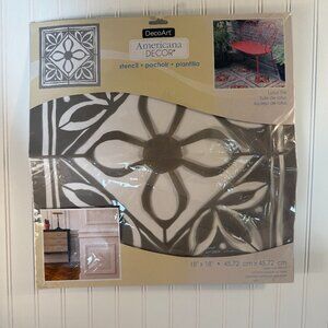 DecoArt Americana Decor Lotus Tile Stencil 18" x 18" Laser-Cut Stencil
